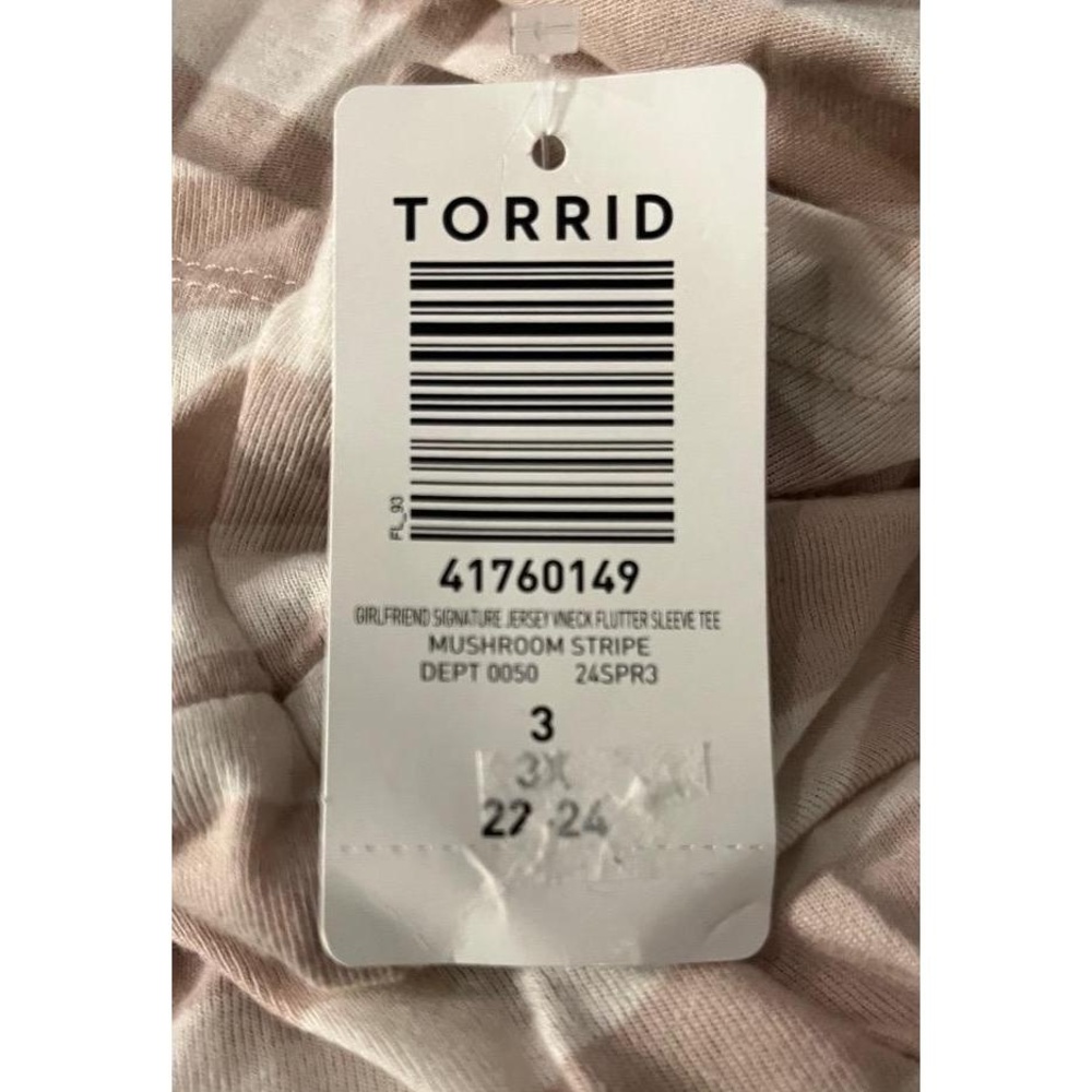 NWT Torrid Girlfriend Heritage Slub V-Neck Flutter Sleeve Tee‎ 3X - Picture 5 of 9
